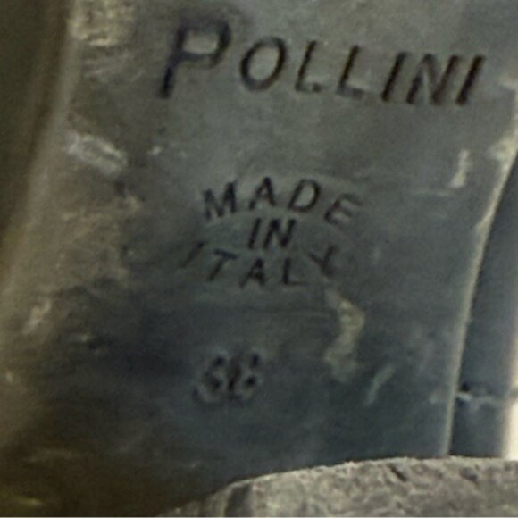 Pollini Leather Boots Matte Black Size 7.5 High Heeled Mid Calf Height EUC - Picture 12 of 12